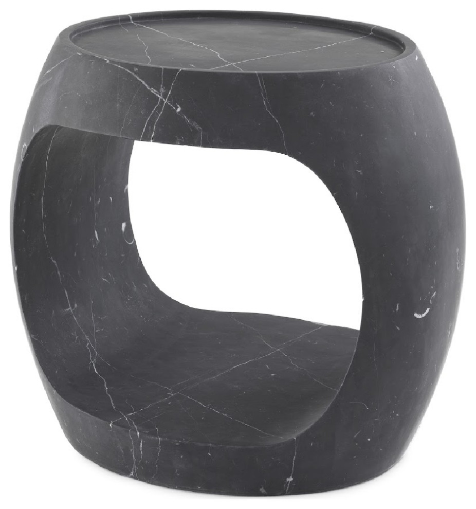 Black Marble Round Side Table  Eichholtz Clipper Low   Transitional   Side Tables And End Tables   by Oroa   Distinctive Furniture  Houzz