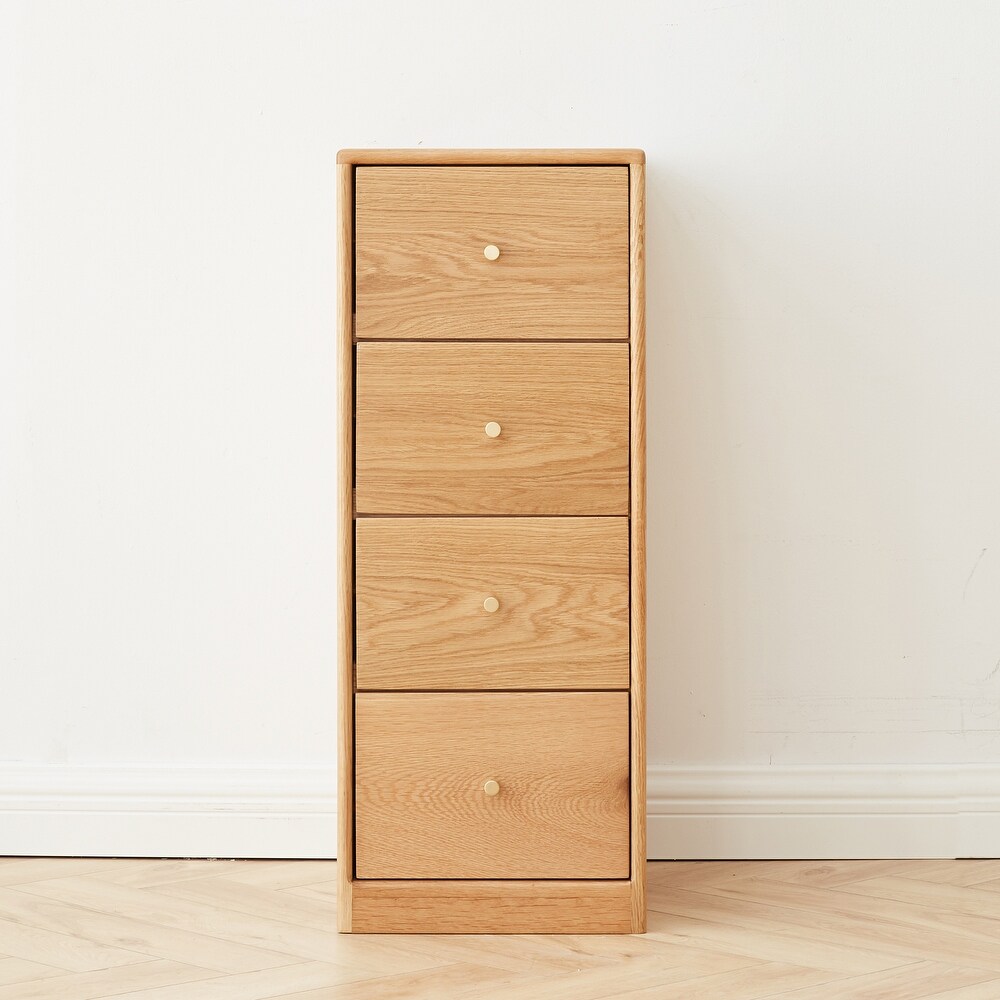 Nestfair Oak Wood Storage Cabinet with Drawers