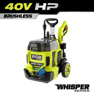 RYOBI 40V HP Brushless Whisper Series 2000 PSI 1.2 GPM Cold Water Electric Pressure Washer (Tool Only) RY40306BTLVNM