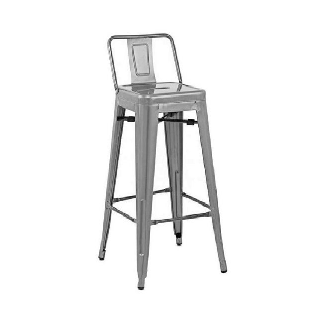 Tosix Low Back counter stool， Solid Metal Frame and Weatherproof， stackable.