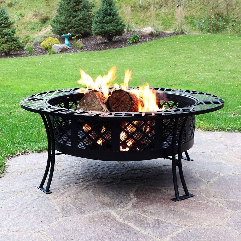 Sunnydaze Large Bowl Fire Pit Durable Steel Patio Garden Camping   Choose Style