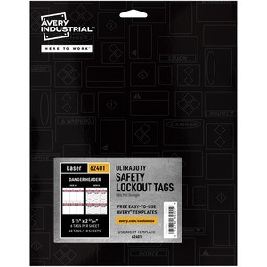 Avery  174UltraDuty LOTO Prerinted DANGER Hang T...