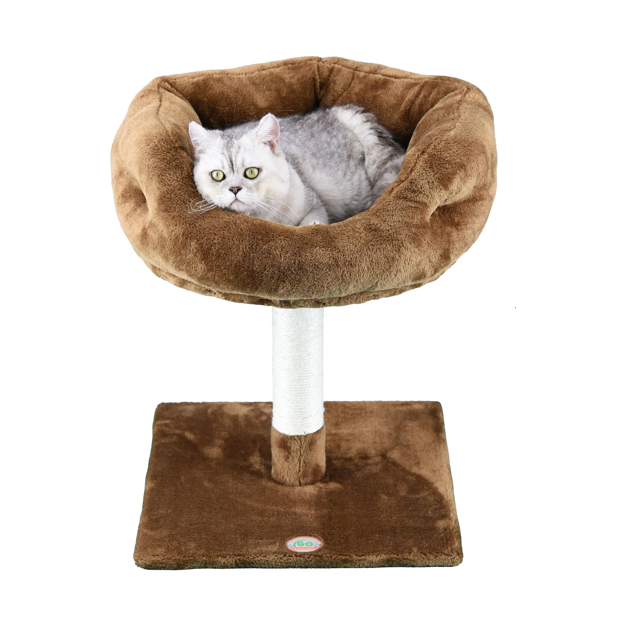 Go Pet Club Brown Cat Tree Perch with Sisal Scratching Post， 24