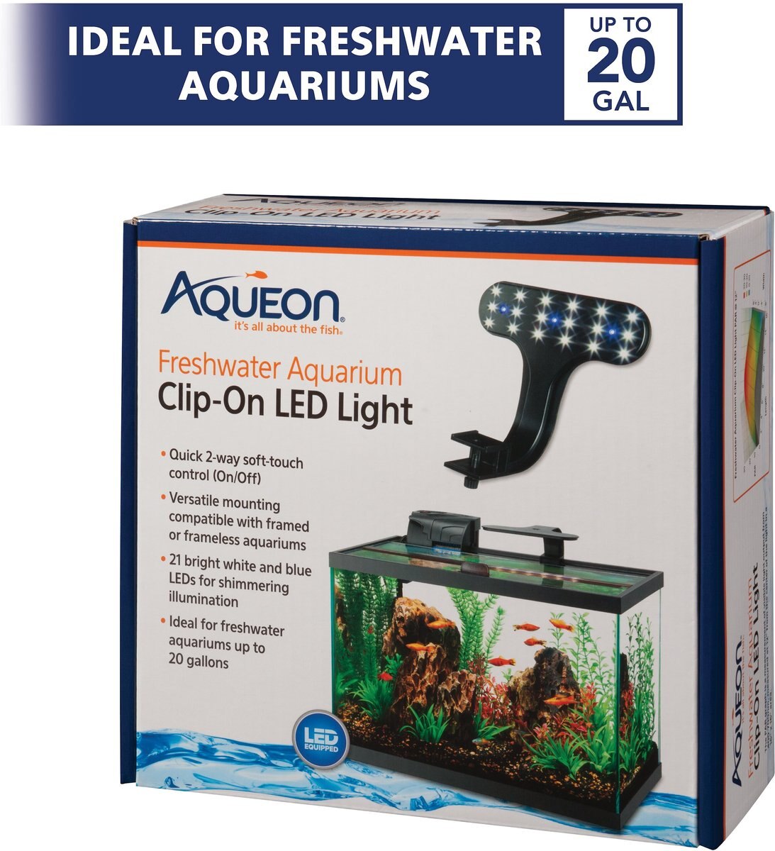 Aqueon Freshwater Aquarium Clip-On LED Light