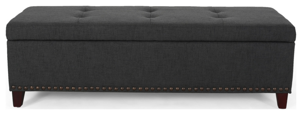 GDF Studio Gavin Contemporary Storage Ottoman with Nailhead Trim   Transitional   Footstools And Ottomans   by GDFStudio  Houzz