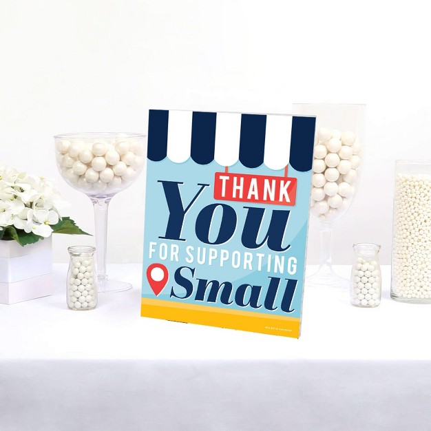 Big Dot Of Happiness Support Small Business Sign Thank You Decor Printed On Sturdy Plastic Material 10 5 X 13 75 Inches Sign With Stand 1 Pc