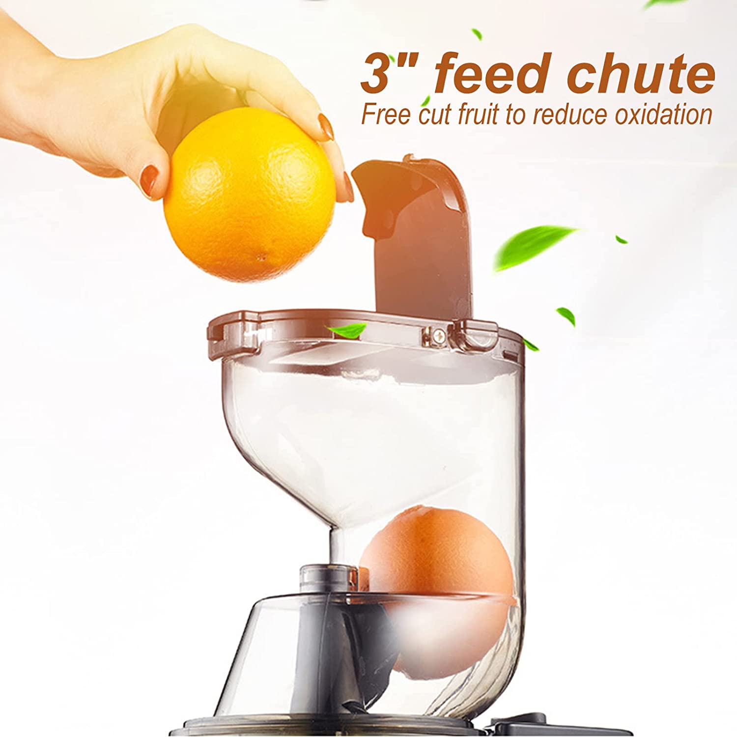 Slow Masticating Juicer Cold Press Juice ExtractorApple Orange Citrus Juicer Machine with Wide ChuteQuiet Motor for Fruit Vegetables