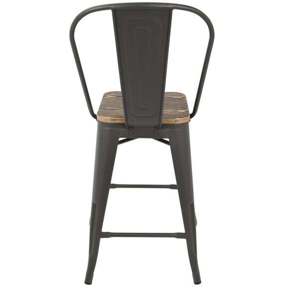 Oregon Industrial High Back Counter Stool in Grey ...