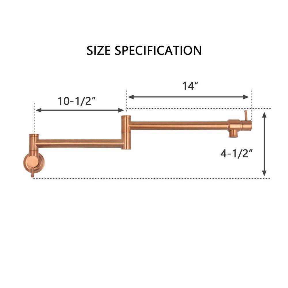 Akicon Wall Mount Pot Filler Faucet in Copper AK98266-C