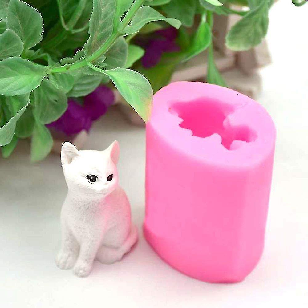 3d Cat Shape Cake Mould Kitten Silicone Chocolate Candy Baking Molds Diy Soap Candle Making Tool