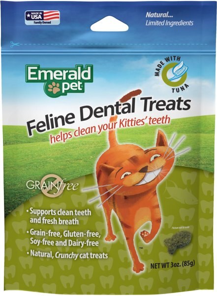 Emerald Pet Feline Dental Tuna Grain-Free Cat Treats