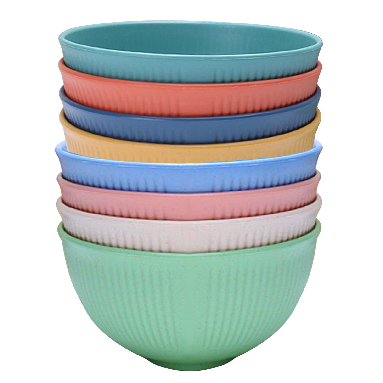 Cereal Bowls 8 Pieces， Unbreakable Wheat Straw Bowls， Microwave and Dishwasher Safe Reusable Bowls Set， for Ramen， Soup， Salad and more (22oz)