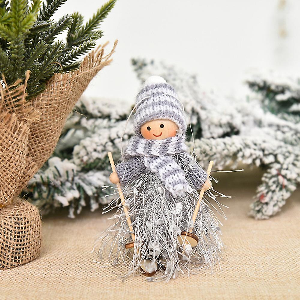 Christmas Decoration Boy And Girl Skiing Doll Pendant Tree Hanging Ornaments Christmas Crafts Elves Decorations Style 5