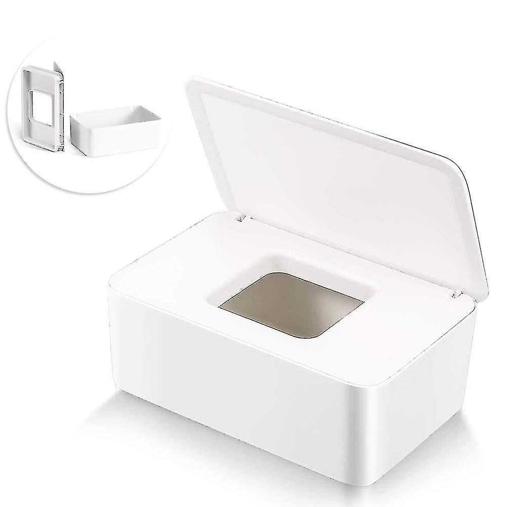 Dustproof Tissue Storage Box With Lid For Home Office Desk (white)