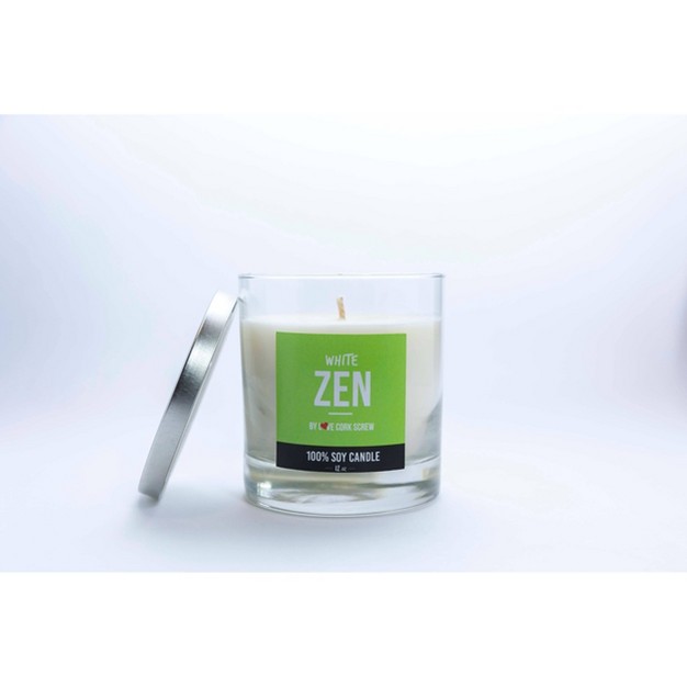 Zen White Candle Love Cork Screw