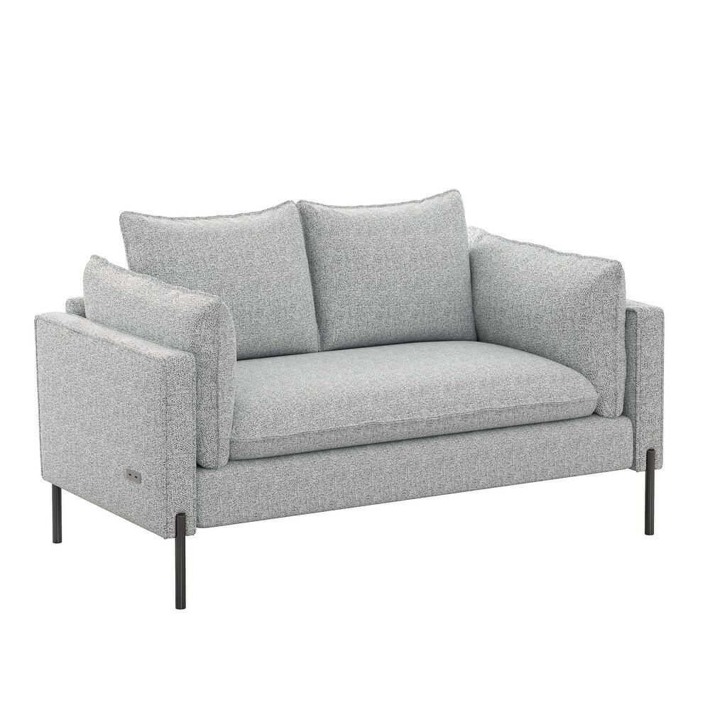 Modern Linen Fabric Upholstered 2 Piece Sofa Sets