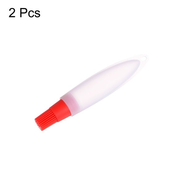 2pcs Silicone Oil Bottle Brush Tip Tail for Barbecue Cooking Baking， Red