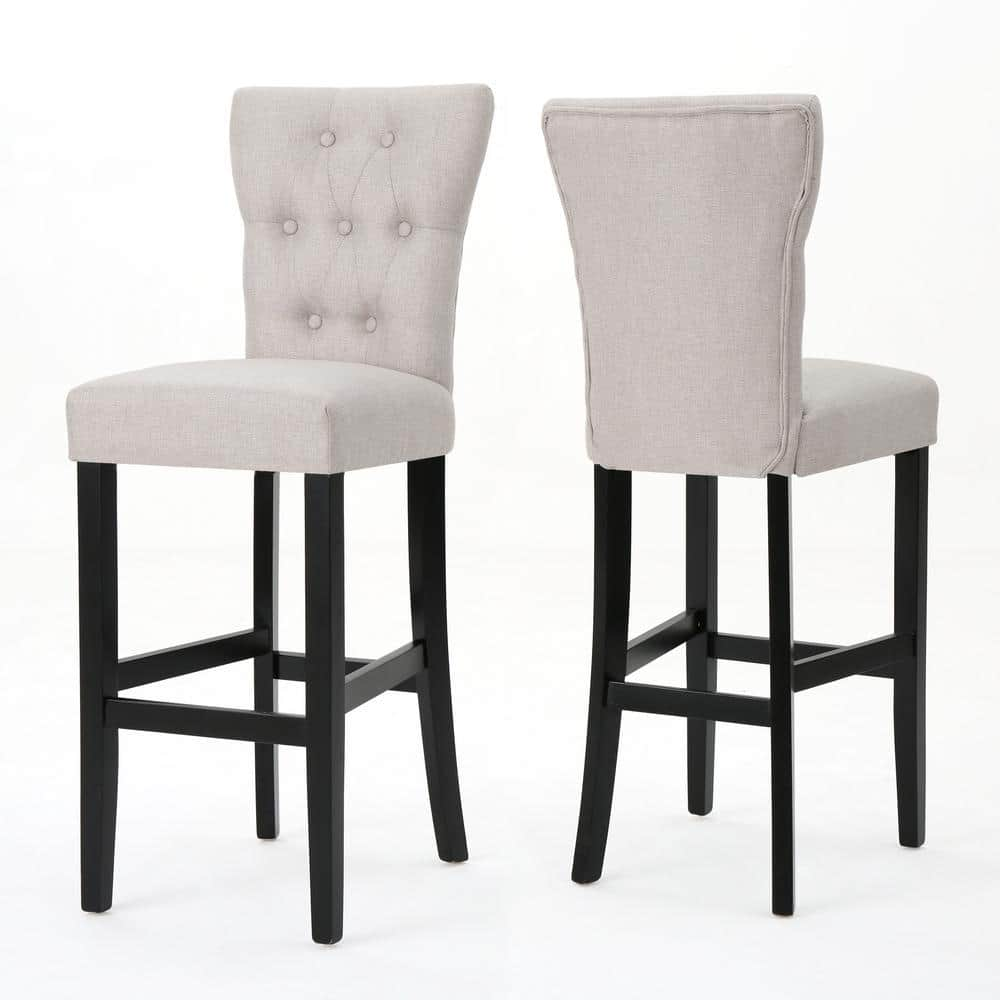 Noble House Pia 45.5 in. Wheat Upholstered Bar Stool (Set of 2) 12435