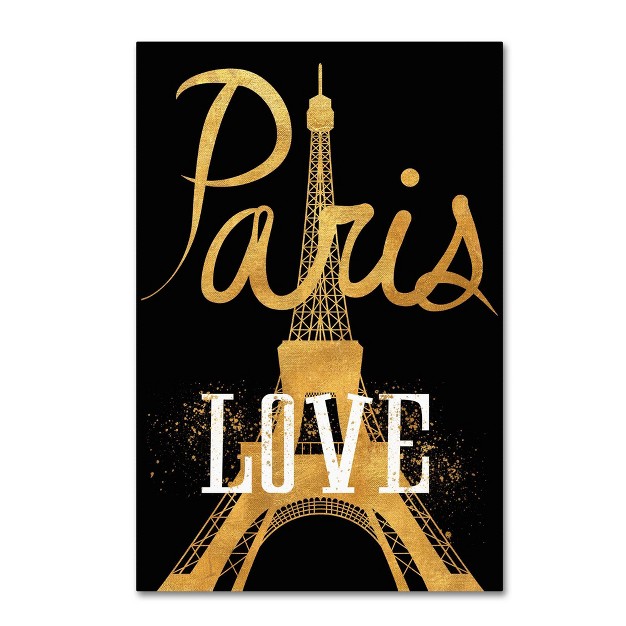 Lisa Powell Braun Paris Love Unframed Wall Canvas Trademark Fine Art