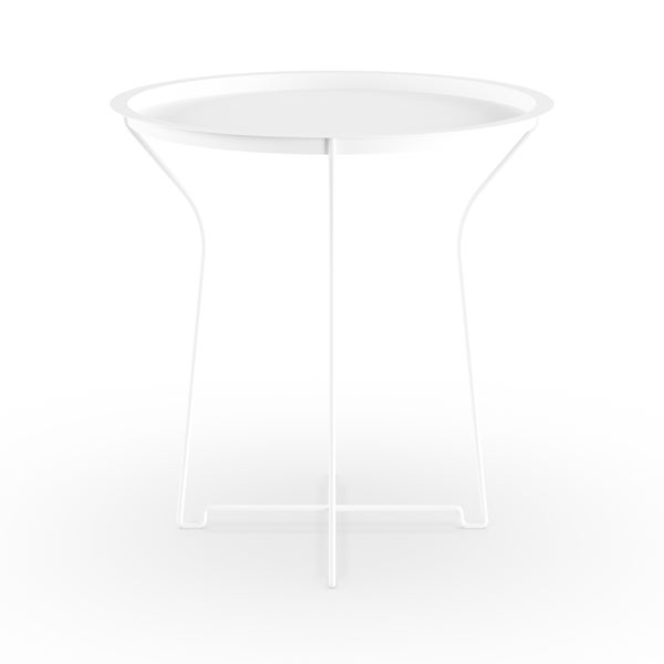 Atlantic Metal Round Side Tray Table; Removeable Tray Top， Decor， Wire Collapsible Legs， Indoor， Outdoor