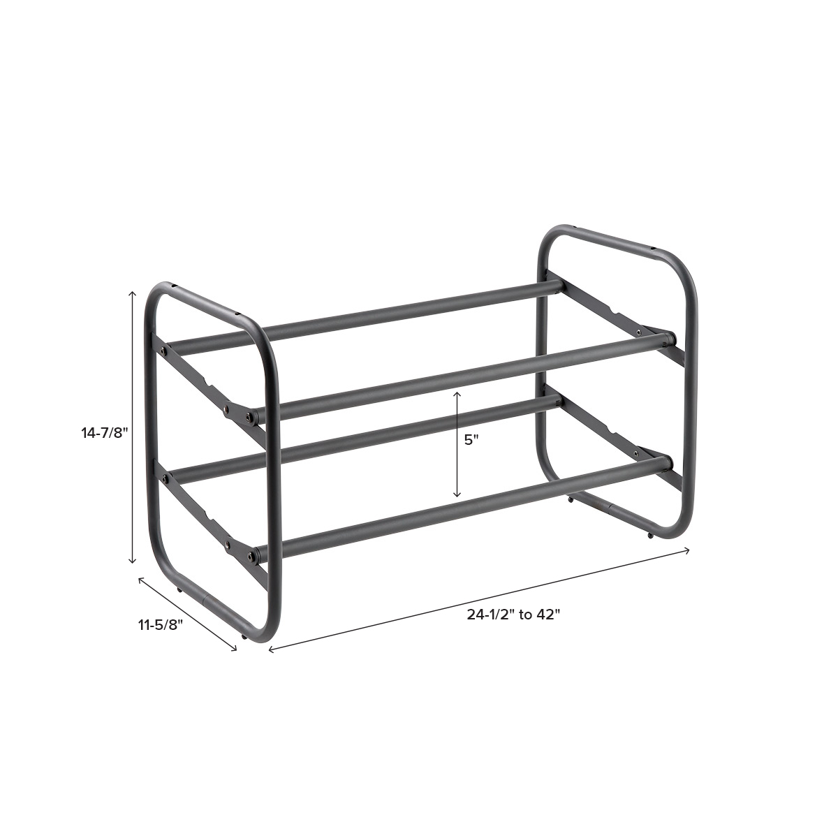 2Tier Expandable Shoe Rack with Pivoting Bars