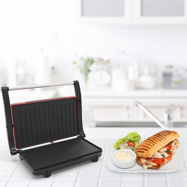 Hastings Home Countertop Electric Gourmet Panini Press Red