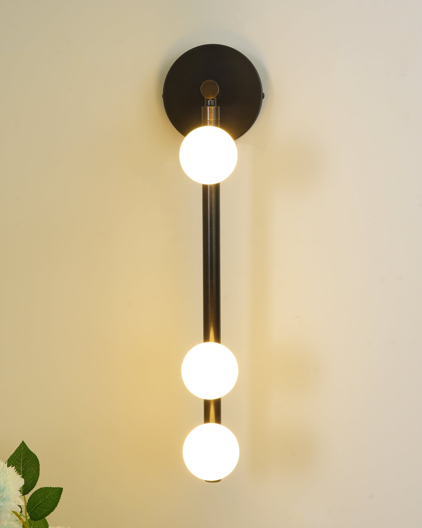 Brass Glass Tube Wall Lamp