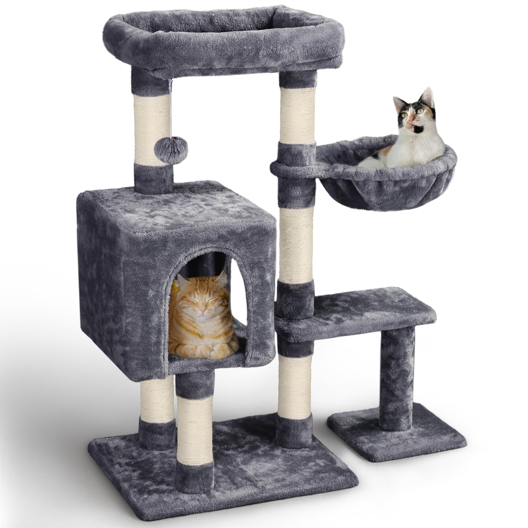 Topeakmart Dark Gray Small Plush Cat Tree Condo， 38