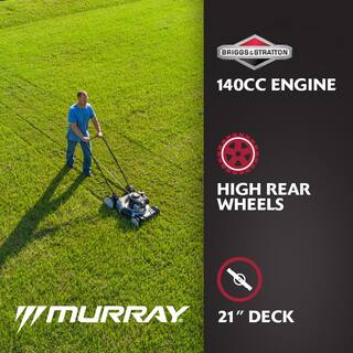 Murray 21 in. 140 cc Briggs and Stratton Walk Behind Gas Push Lawn Mower with Height Adjustment and Prime 'N Pull Start MNA152702