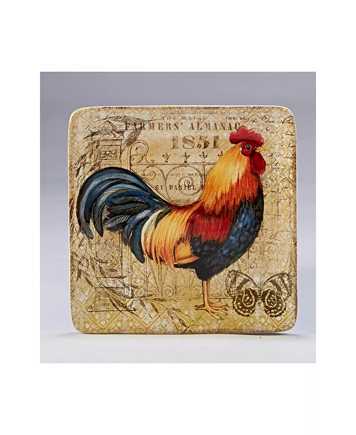 Certified International Gilded Rooster 4-Pc. Salad Plate