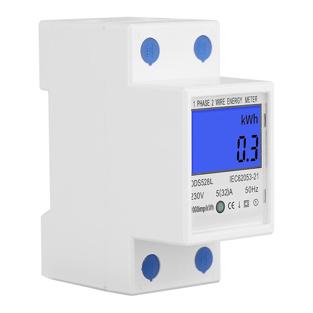 5-32a 230v 50hz Lcd Backlight Single Phase Energy Meter Watt Kwh Meter Din Rail Mounting