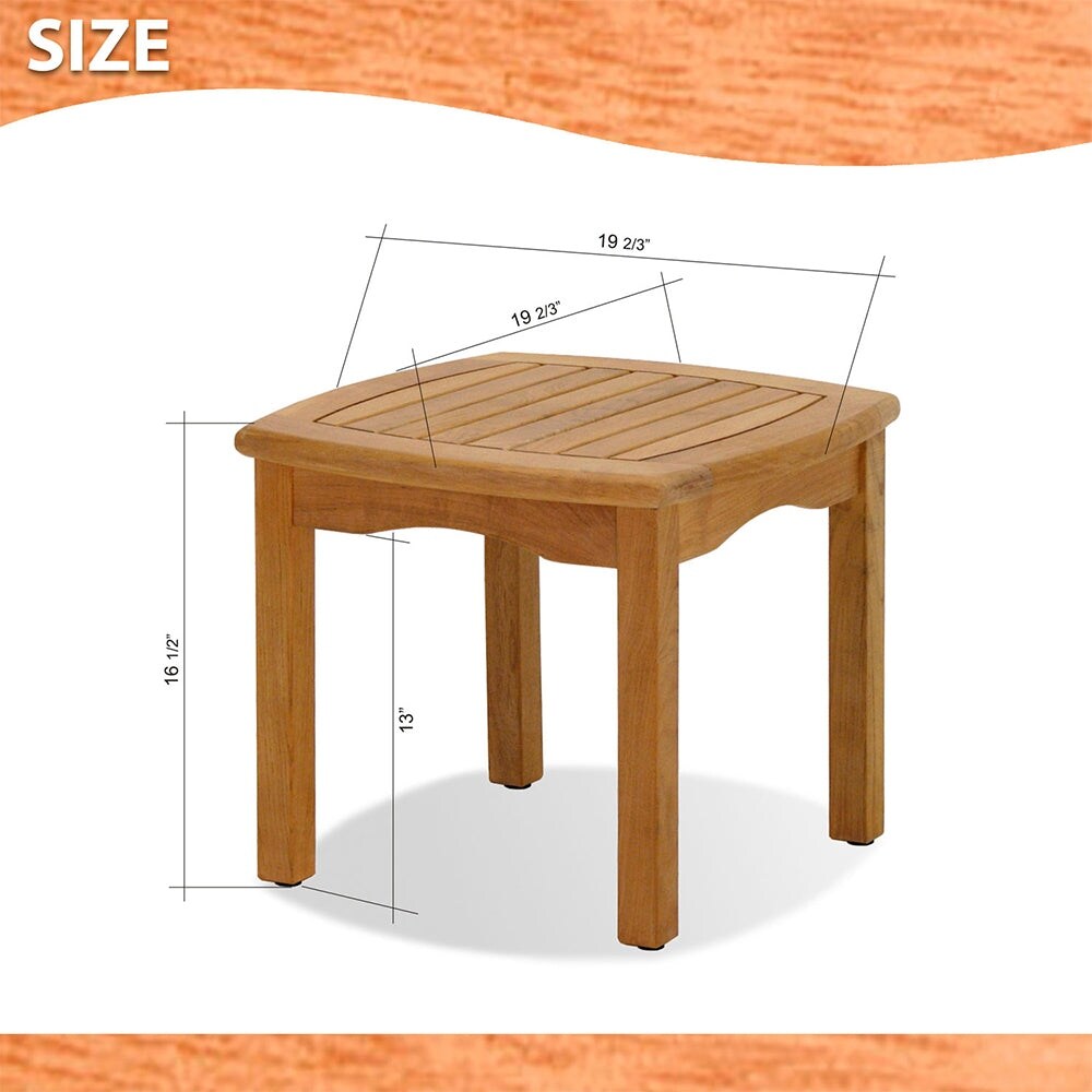 Amazonia Intan Brown Wood Outdoor Coffee Table Patio Furniture   Square