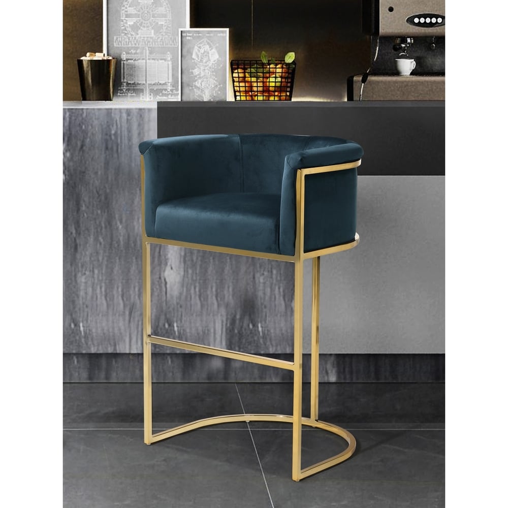 Silver Orchid Rowland Velvet Upholstered Bar/Counter Stool