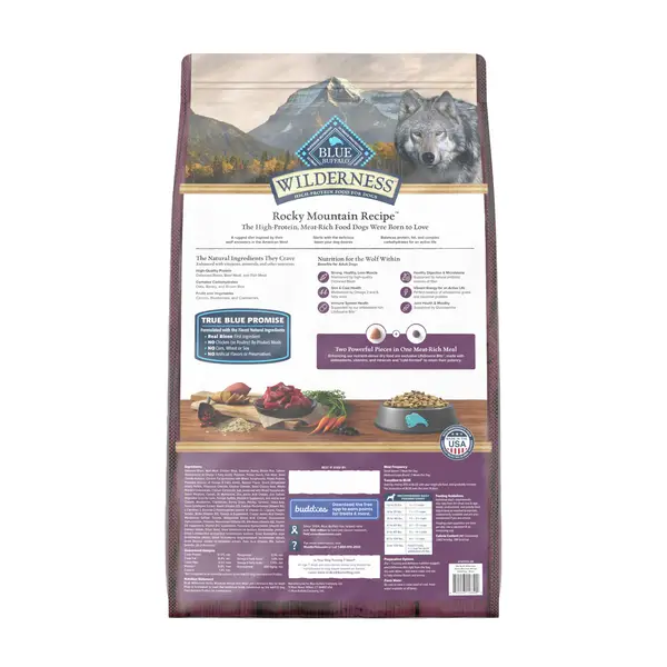 Blue Buffalo Wilderness 28 lb Rocky Mountain Bison with Grain High Protein Adult Dry Dog Food