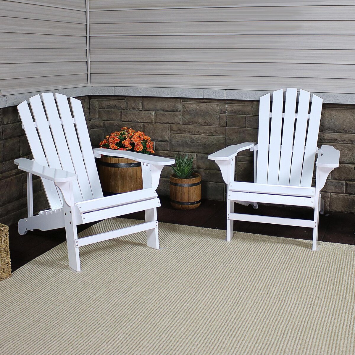 Ultimate Patio 2-Piece Wooden Adirondack Chair Set