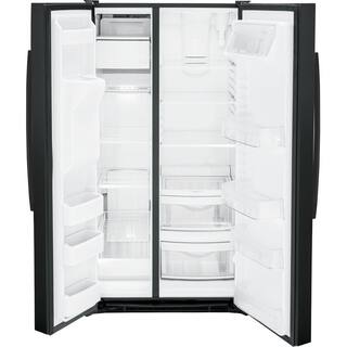 GE 25.3 cu. ft. Side by Side Refrigerator in Black Standard Depth ENERGY STAR GSE25GGPBB