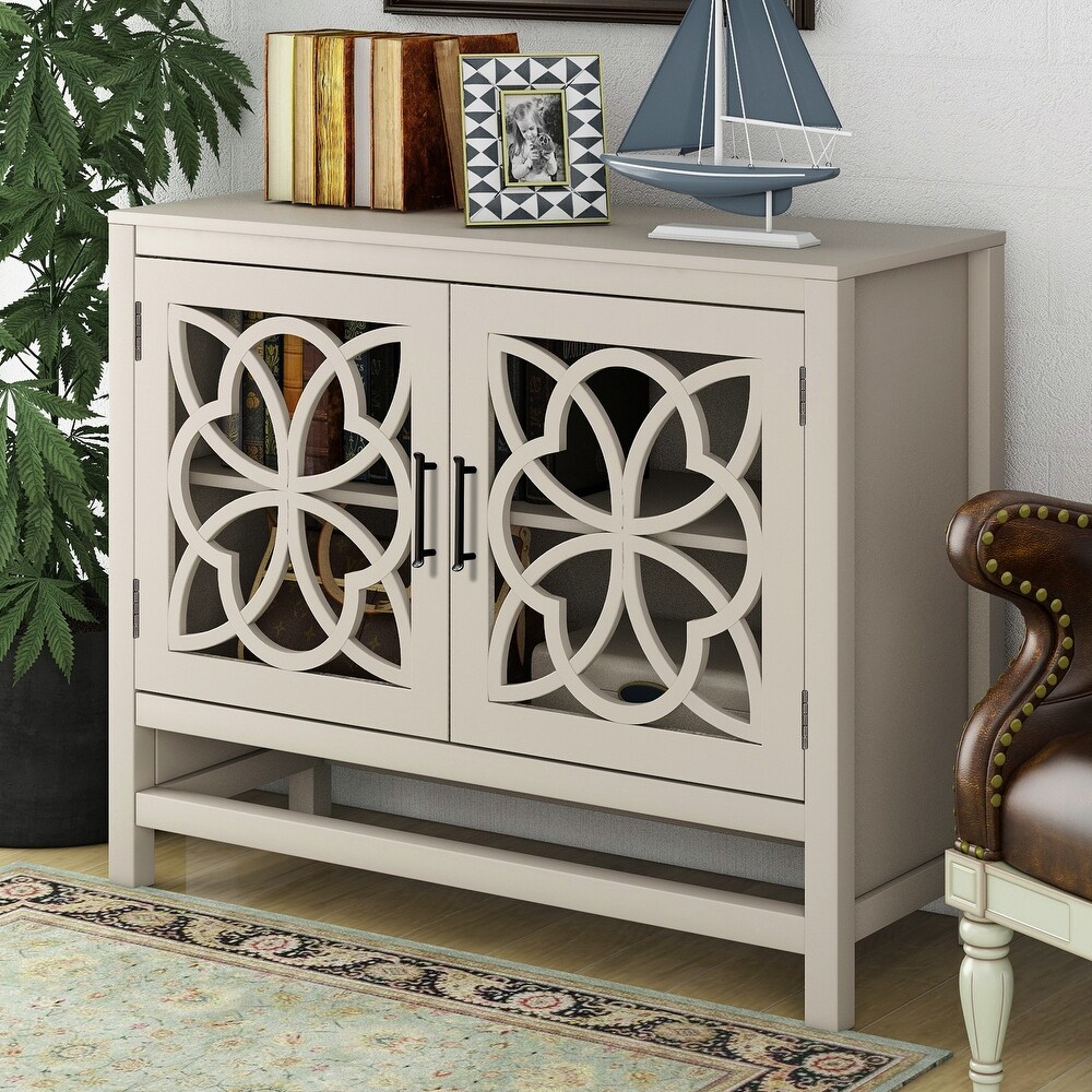 Livingroom Entryway Wood Cabinet with Doors and Shelf