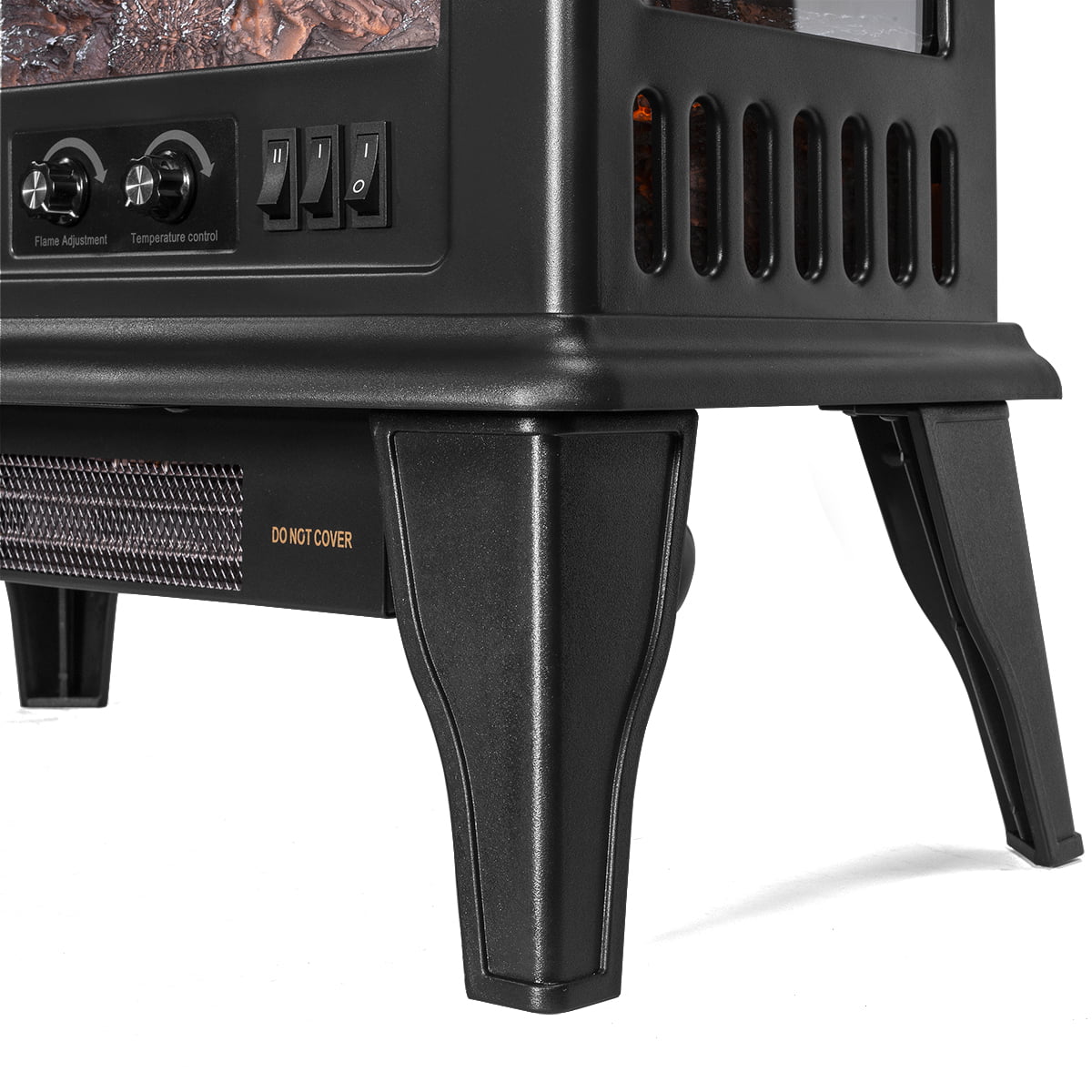 Barton Electric Fireplace Heater for inside home/portable 1500W 20" 3 - Black