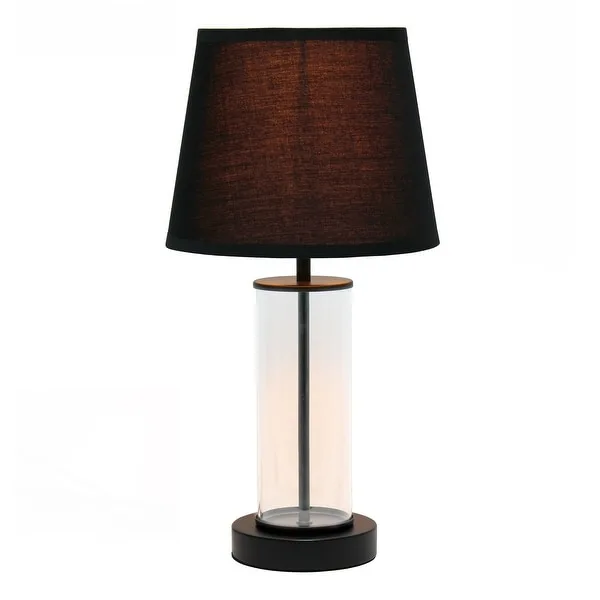 Simple Designs Encased Metal and Clear Glass Table Lamp