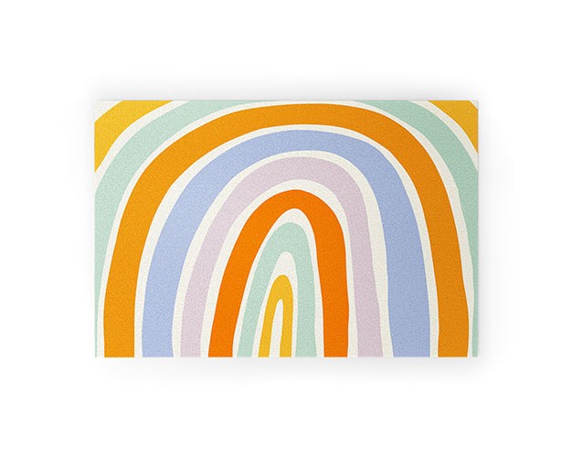 Lane And Lucia Mod Rainbow Looped Vinyl Welcome Mat Society6