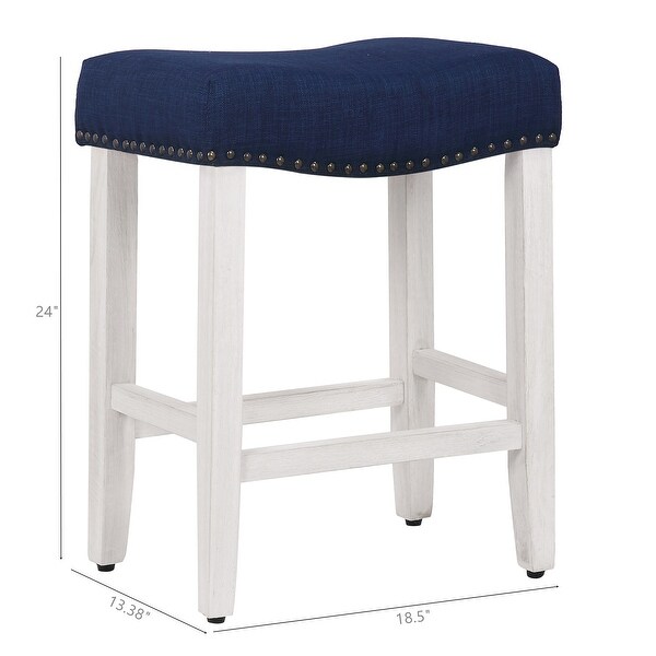 Dover 24-inch Saddle Counter Stool (Set of 2)