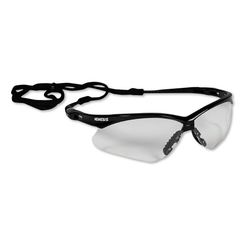 KleenGuard Nemesis Safety Glasses， Black Frame， Clear Lens (25676)