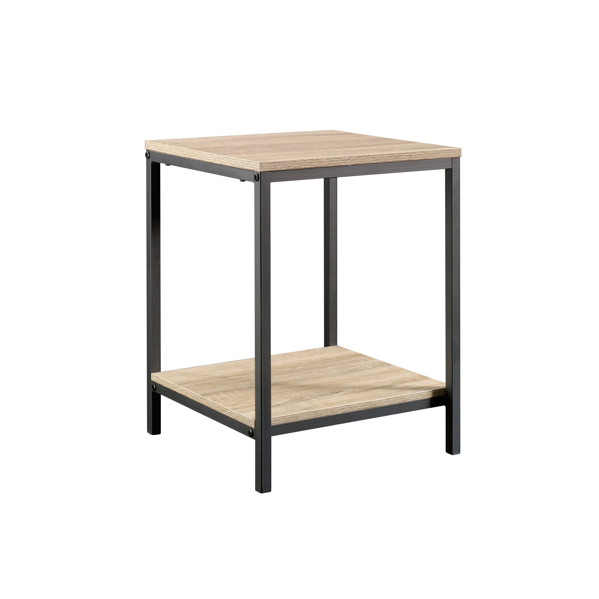 Curiod Square Metal Frame End Table, Charter Oak Finish