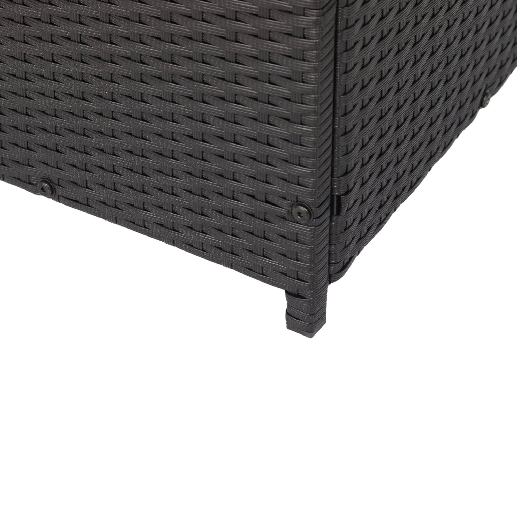 Seizeen Outdoor Storage Box 113 Gal, XL All-Weather Deck Box Waterproof with Inner Liner, Heavy-Duty Patio Furniture Storage, Black Rattan Outdoor Toy Tool Storage