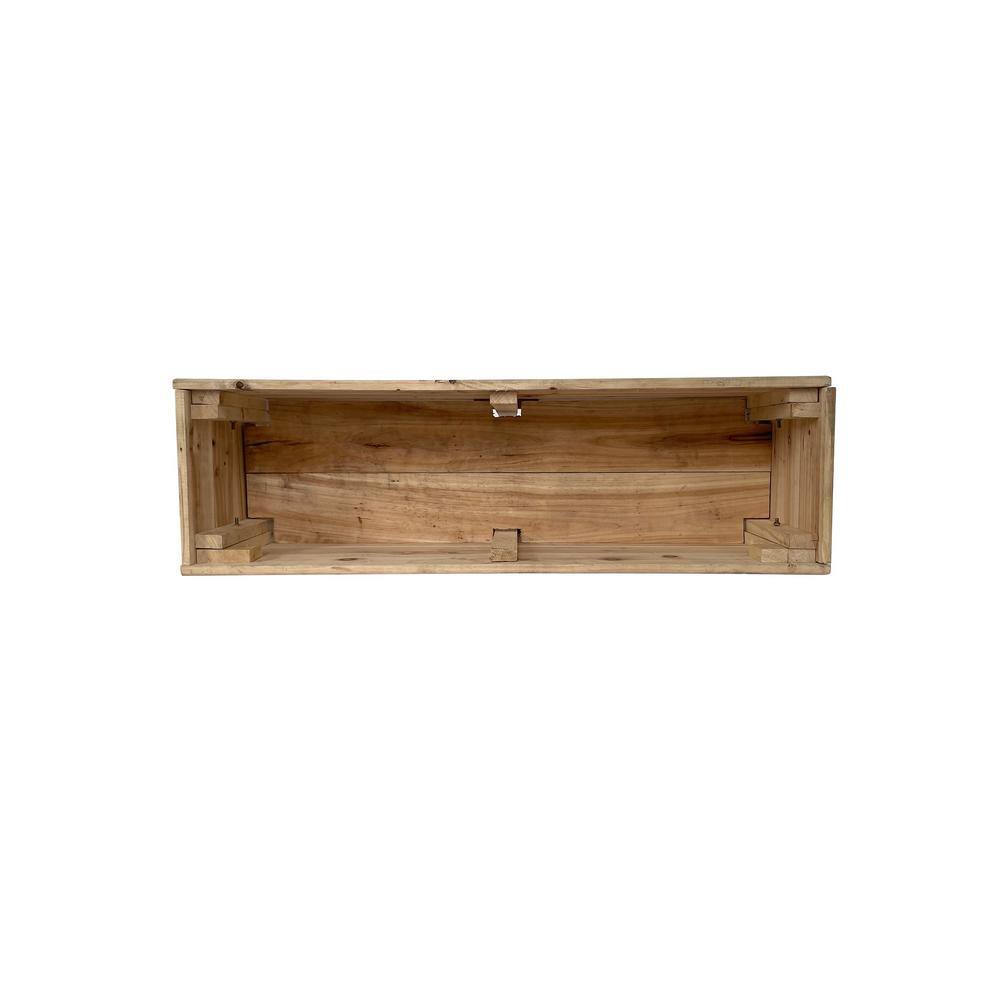 Ejoy 40 in. x 12 in. x 32in. Solid Wood Mobile Planter Barrier in Unfinished Wood Color for Cafes and Restaurants Outdoor Use SolidWoodPlanter_40x12x32