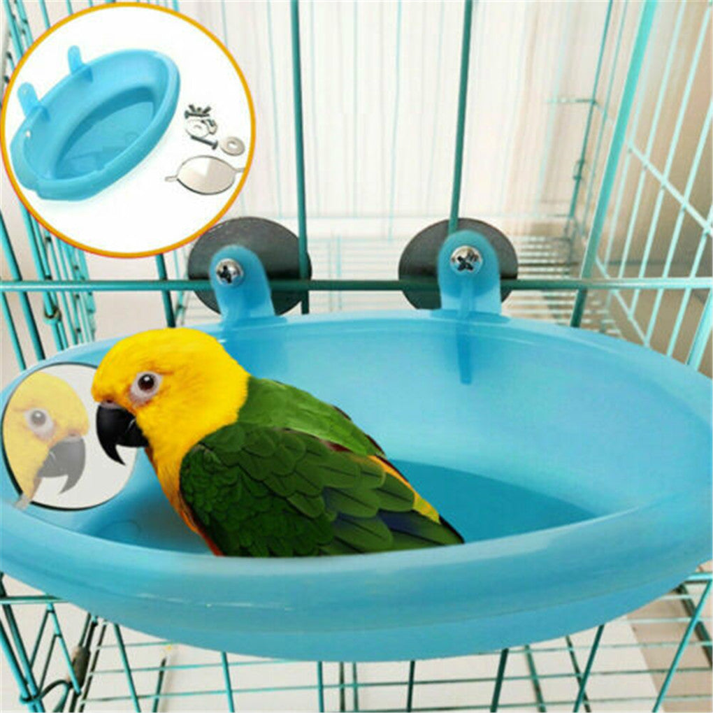 Bird Water Bath For Pet Bird Cage Hanging Bowl Hanging Shower Bathing Tub Parrots Parakeet Birdbath