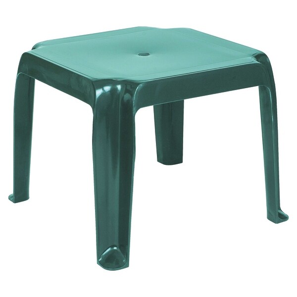 Set of 2 Green Patio Stackable Square Side Tables 16