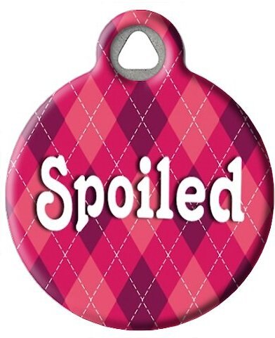 Dog Tag Art Argyle Spoiled Personalized Dog and Cat ID Tag