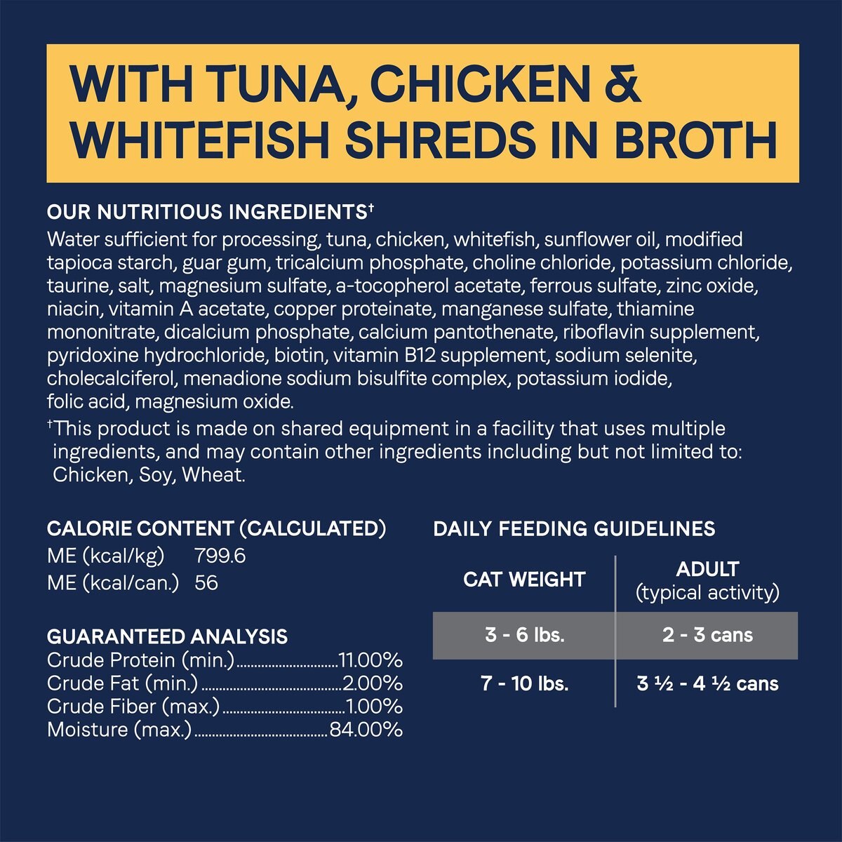 CANIDAE Adore Grain-Free Tuna， Chicken and Whitefish in Broth Canned Cat Food