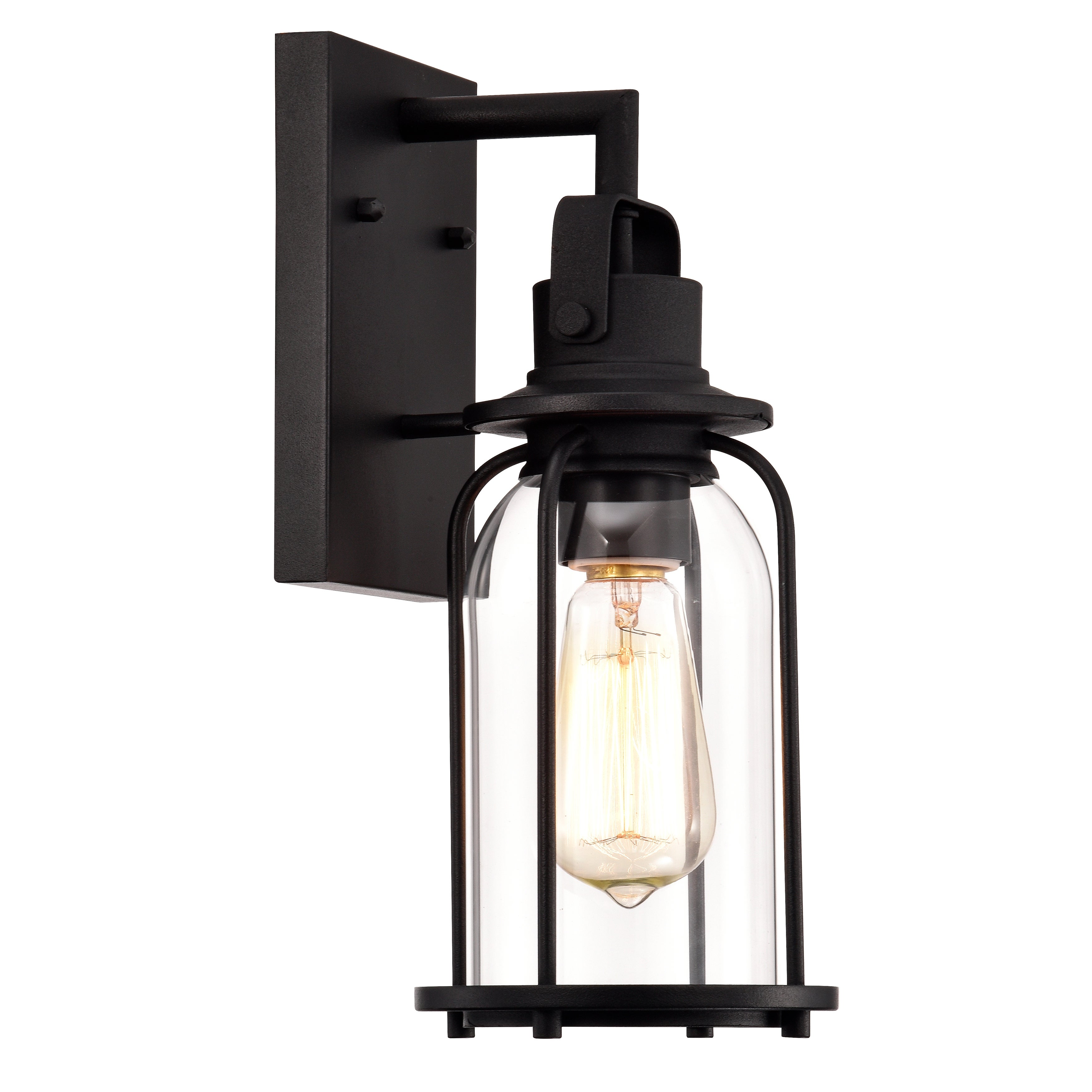 1-light Textured Black Outdoor Wall Lantern Shopping - The Best Deals on Outdoor Wall Lanterns | 37085338